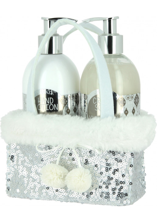 Набір для догляду за шкірою рук Set Silver Christmas Cream Soap + Hand Lotion - фото 1