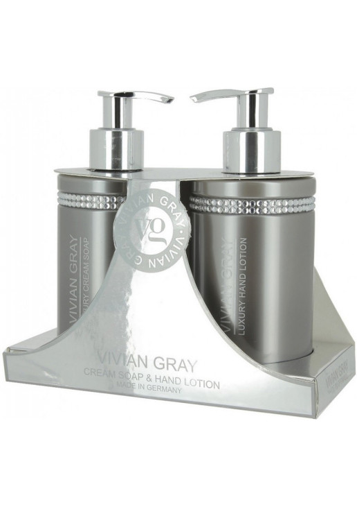 Набір для догляду за шкірою рук Set Grey Crystal Cream Soap + Hand Lotion - фото 1