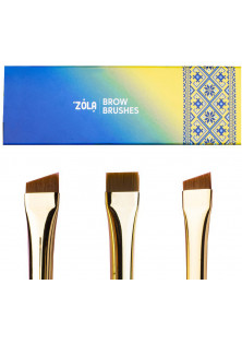 Купити ZOLA Професійний набір пензлів для фарбування брів Brow Brushes Ukrainian Edition вигідна ціна