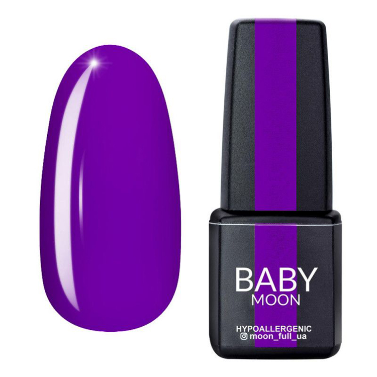Гель-лак яскравий фіолетовий емаль Baby Moon Lilac Train №12, 6 ml