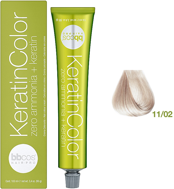 Фарба для волосся блондин дуже світлий перлинний Keratin Color 11/02