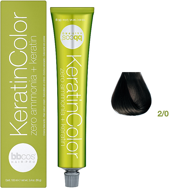 Фарба для волосся коричнева Keratin Color 2/0
