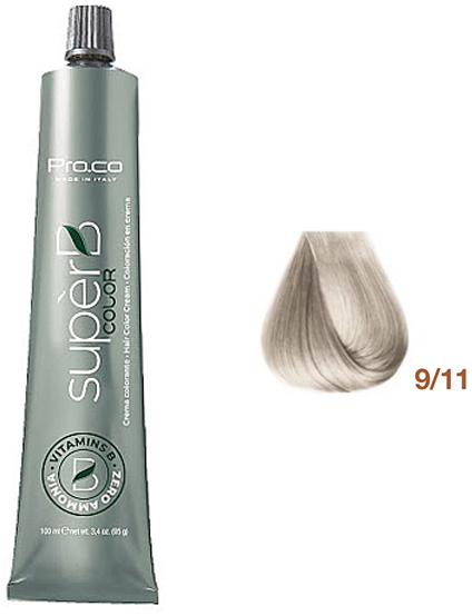 Безаміачна фарба для волосся Super B Hair Color Cream 9/11