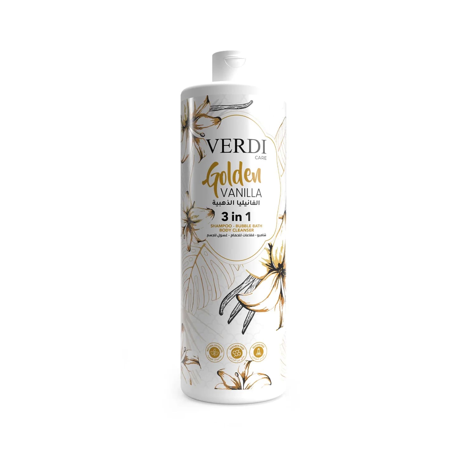 Гель для душу 3 в 1 Shampoo Bubble Bath Body Cleanser Golden Vanilla