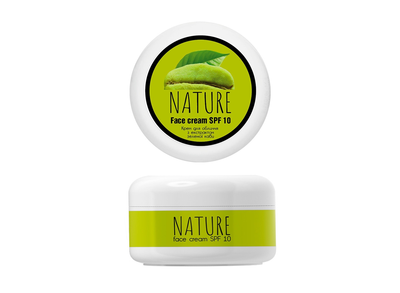 Крем для обличчя з екстрактом зеленої кави Nature Face Cream SPF 10