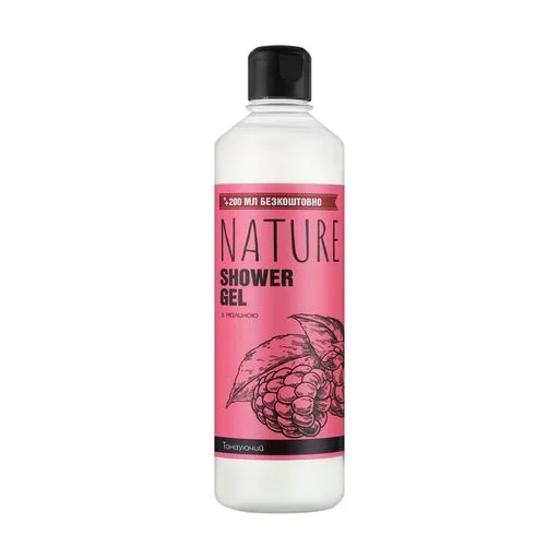 Тонізуючий гель для душу з малиною Nature Shower Gel