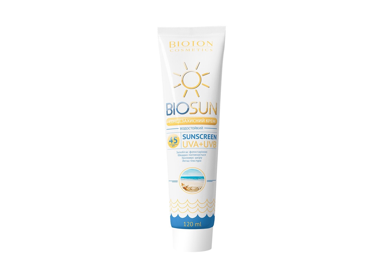 Водостійкий сонцезахисний крем Biosun Sunscreen UVA+UVB SPF 45