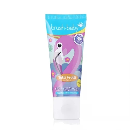 Дитяча зубна паста Brush-Baby Tutti Frutti 12 мл із ксилітом від 3 до 6 років, фруктовий смак