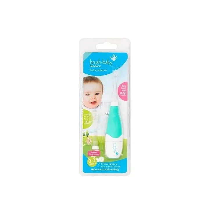 Електрична зубна щітка звукова Brush-Baby, BabySonic, браш бейбі 0-3 роки М`ятна