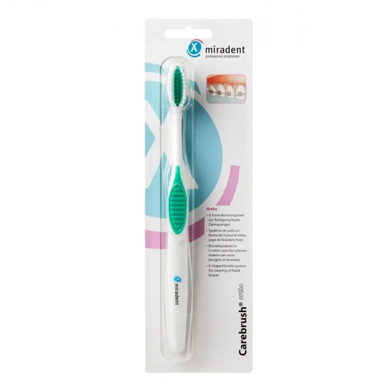 Зубна щітка Carebrush Ortho Miradent ортодонтична, Зубна щітка Мірадент