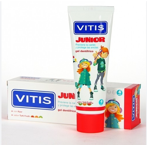 Гель-паста для дітей VITIS JUNIOR DENTAID дитяча паста для зубів фруктова 75 мл