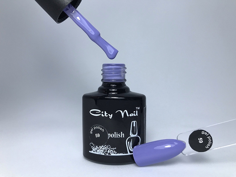Гель-лак ліловий, бузковий City Nail №59 - Світло фіолетовий гель лак 6мл 10