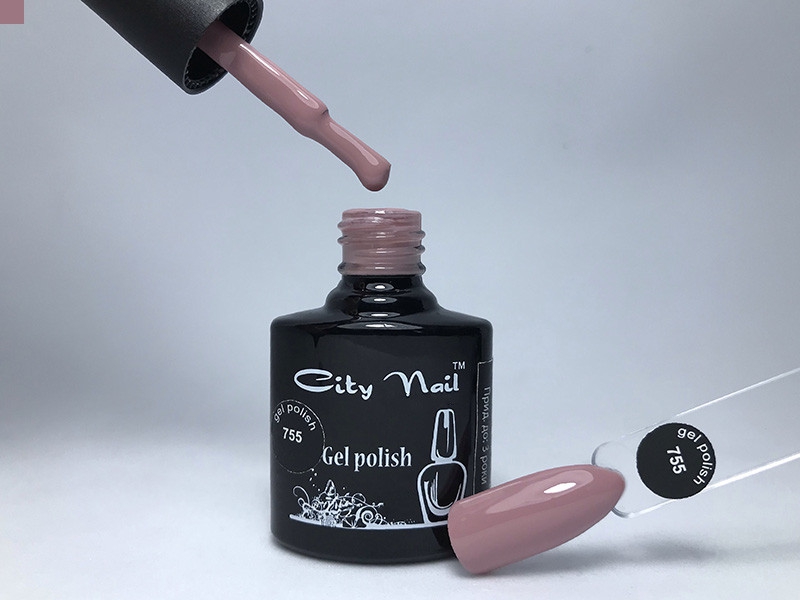 Гель-лак CityNail 755 темно бежевий (кавовий, світло шоколадний, персиковий) 10