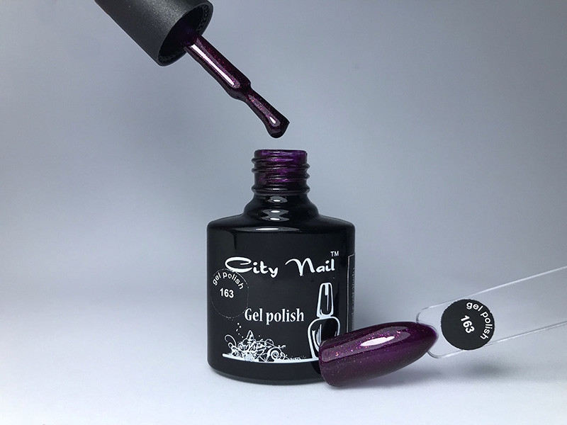 Гель-лак CityNail 163 сливовий з шиммером 10
