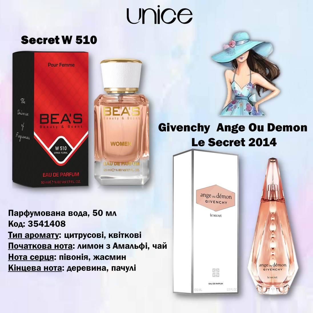 Жіноча парфумована вода Bea's W510, 50 мл
