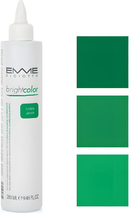 Прямий пігмент з протеїнами папайї та білого чаю BrightColor Green