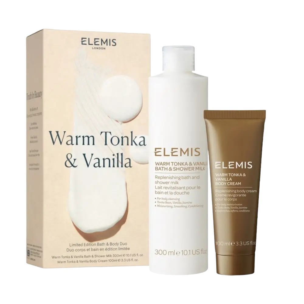Подарунковий живильний набір для душу та тіла молочко + крем Kit Warm Tonka Vanilla Body Duo