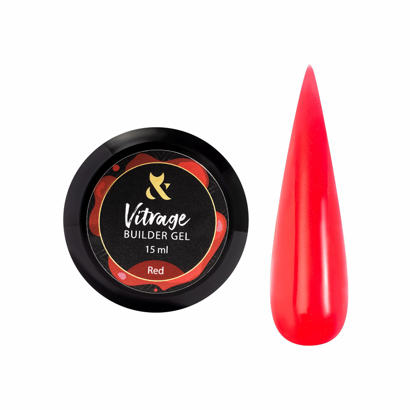 Будівельний гель вітражний F.O.X Vitrage Builder Gel Red, 15 ml