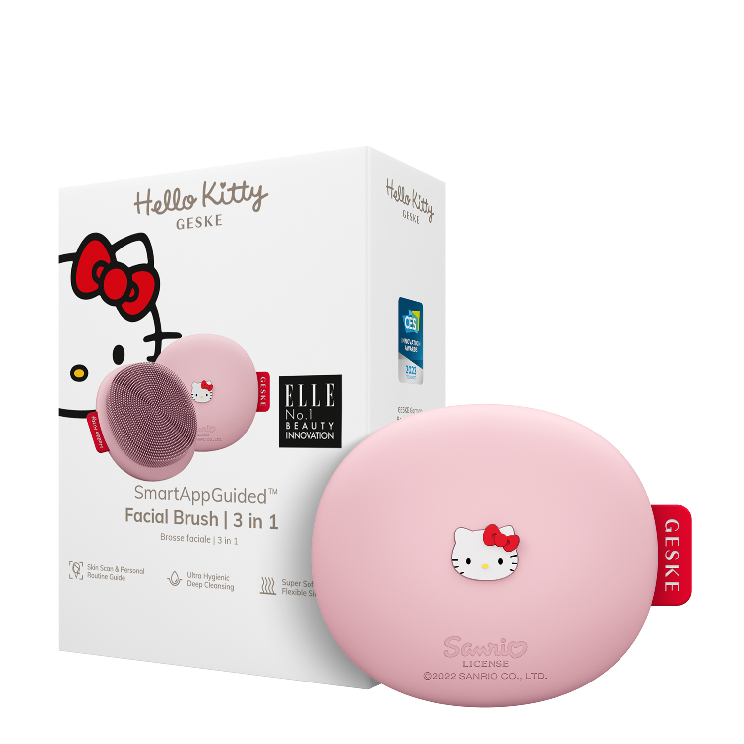 Щітка для обличчя 3 в 1 рожевий Facial Brush By Hello Kitty