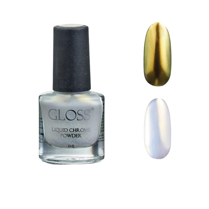 Рідка втирка для нігтів GLOSS Liquid Chrome Powder №009, 3 ml