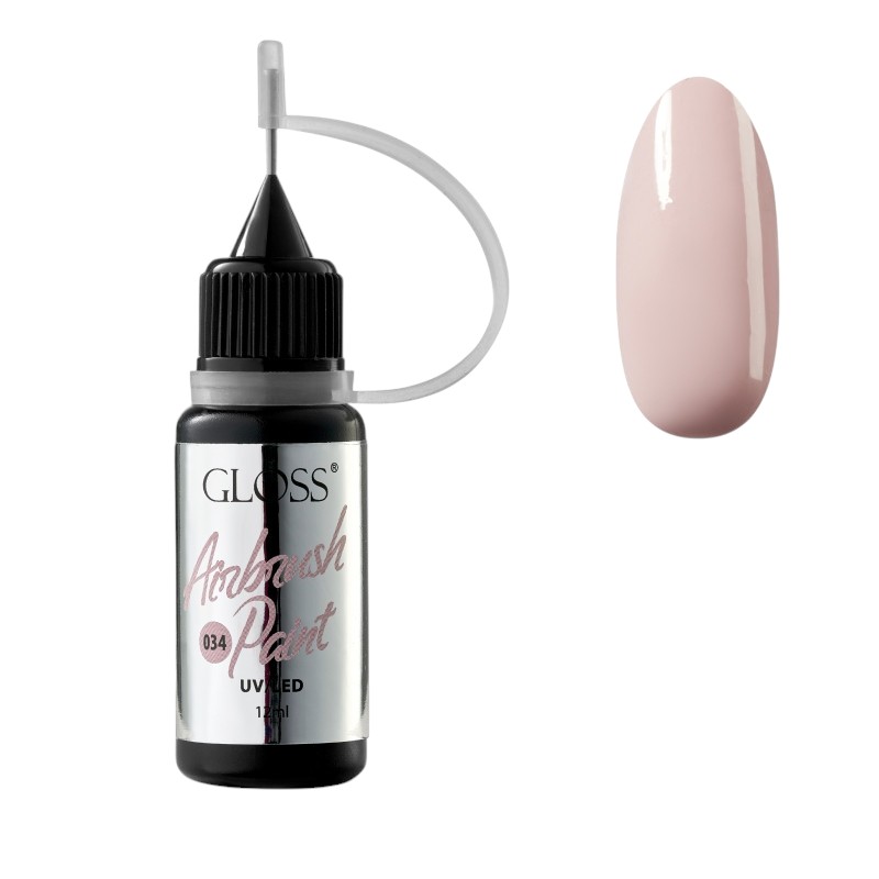 Фарба для аерографа лілово-бежева GLOSS Airbrush Paint №034, 12 ml