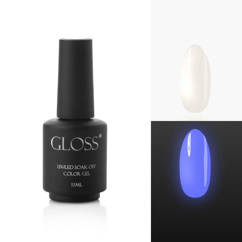 Люмінесцентний гель-лак білий GLOSS Color Gel White Elf, 11 ml