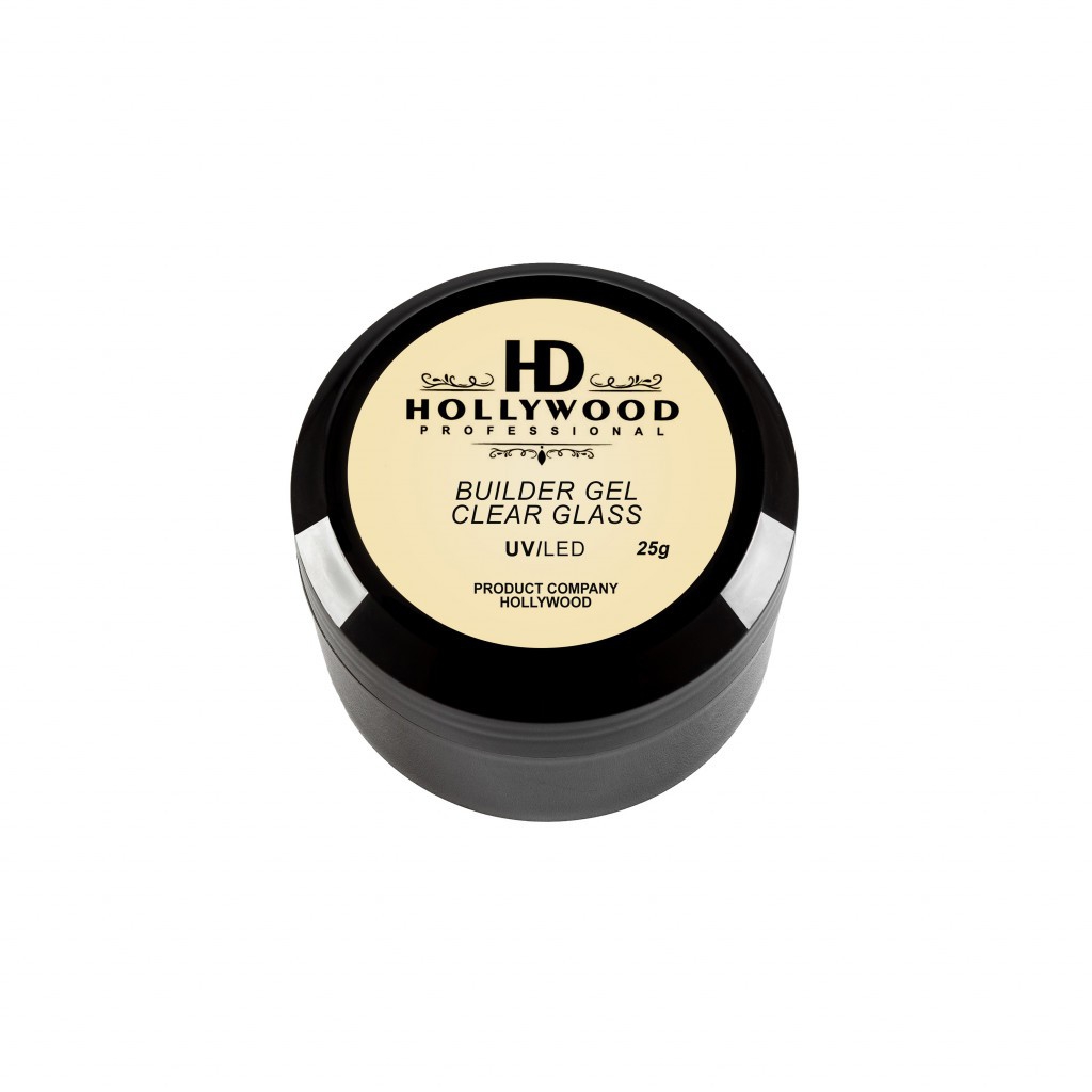 Конструюючий гель для нарощування нігтів HD Hollywood Builder Gel Clear Glass, 25 ml