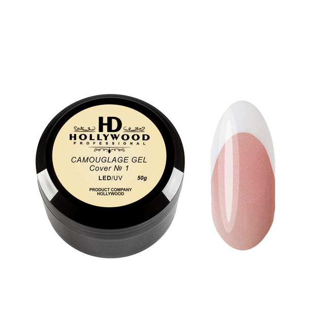 Гель для нарощування нігтів HD Hollywood Camouflage Gel Cover №1, 50 ml