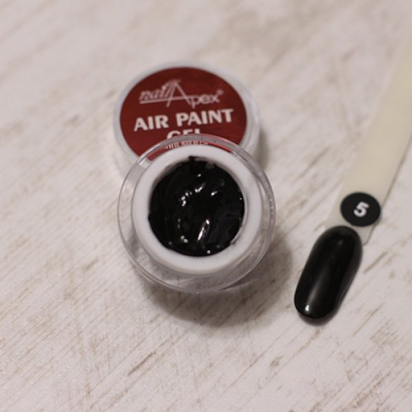 Гель-фарба для аеропуфінгу чорна Air Paint Gel №5