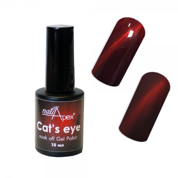 Гель-лак для нігтів Котяче око червоний Nailapex Cat`s Eye №1