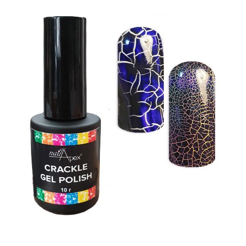 Гель-лак для нігтів Кракелюр синій з фіолетовим Crackle Nailapex