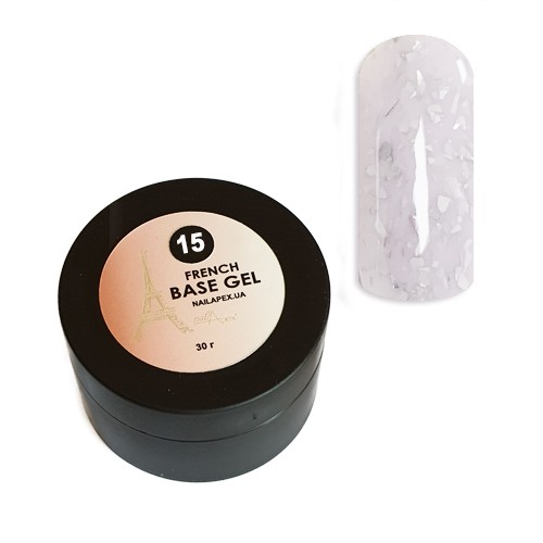 Френч база з поталлю Срібна лаванда French Base Gel №15