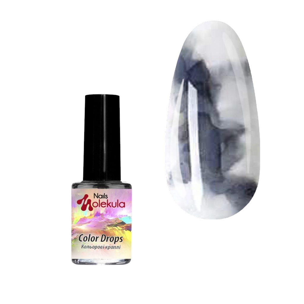 Акварель для дизайну нігтів Color Drops Black, 6 ml