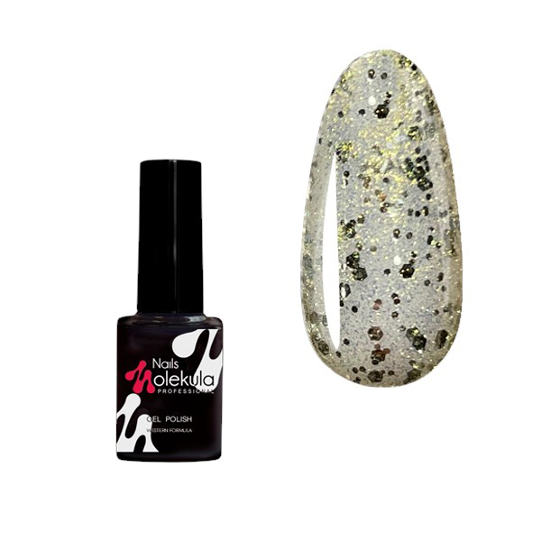 Гель-лак для нігтів Срібний гліттер Nail Gel Polish №083, 6 ml
