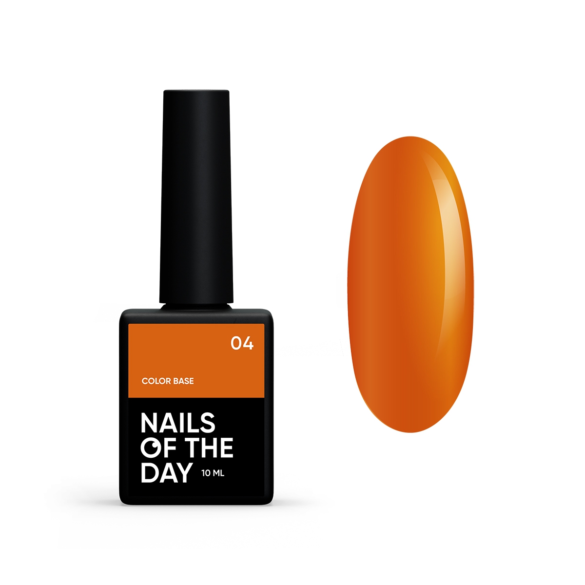 База кольорова Nails NAILSOFTHEDAY Color base 04 морквяний оранж,10 мл, 10.0