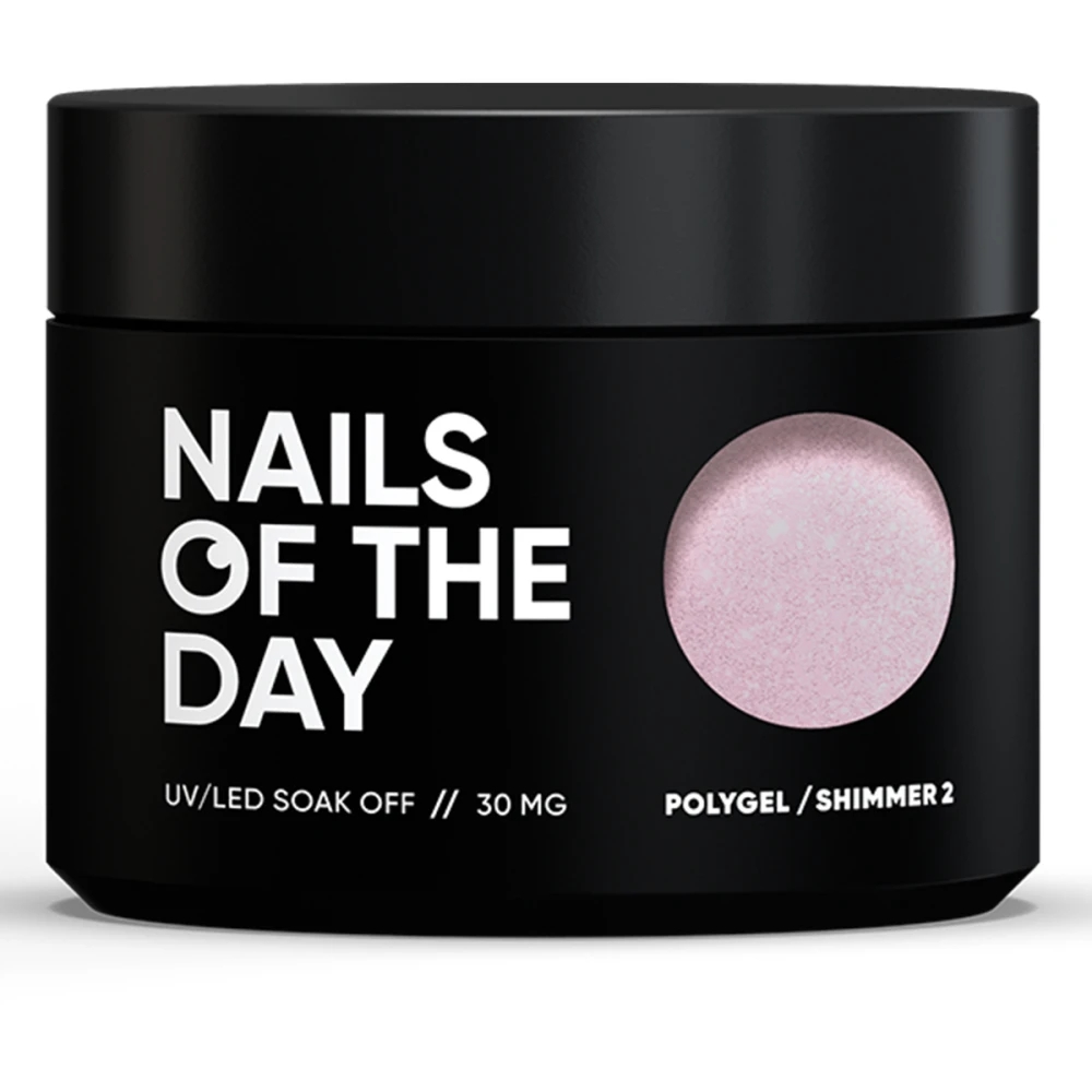 Полігель Nails NAILSOFTHEDAY Poly gel shimmer 02 ніжно-рожевий з шимммером дрібнозернистий, 30 мг, 30.0