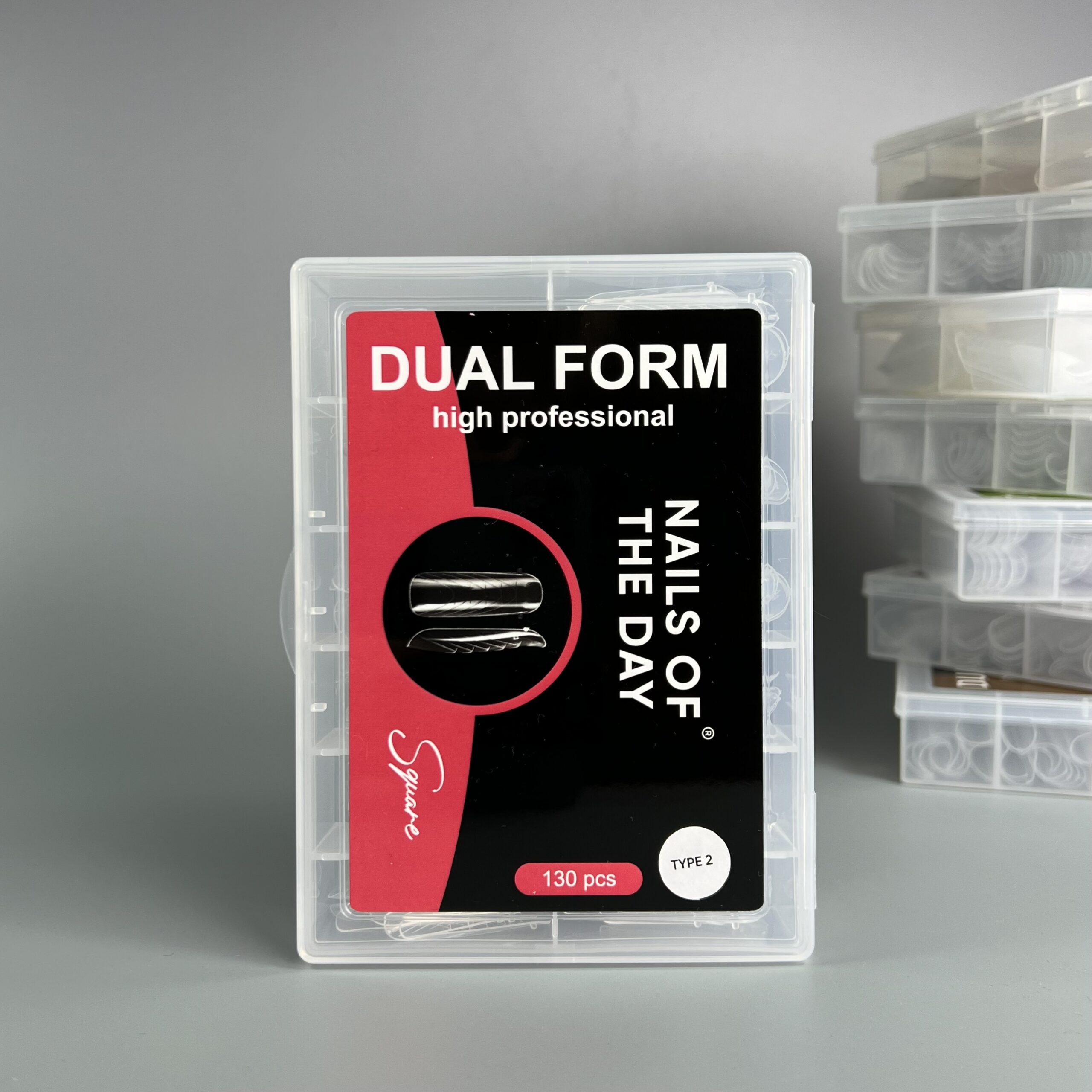 Верхні форми NAILSOFTHEDAY Dual Form Square (Type2),130 шт.