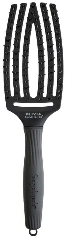 Щітка масажна чорна FingerBrush Care Ionic Double Bristles M