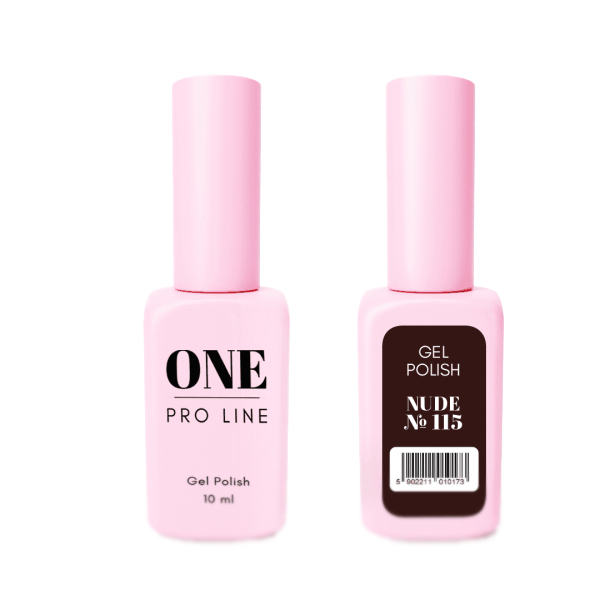 Гель-лак для нігтів ONE PRO LINE Gel Polish Nude №115, 10 ml