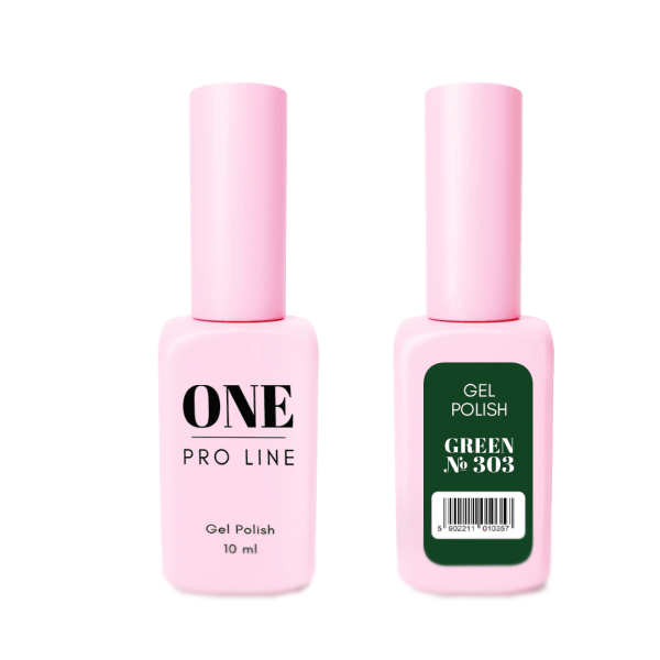 Гель-лак для нігтів ONE PRO LINE Gel Polish Green №303, 10 ml