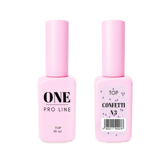 Топ для нігтів ONE PRO LINE Top Confetti №3, 10 ml