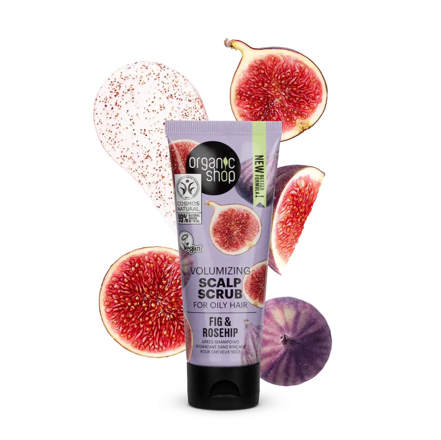 Скраб для шкіри голови для жирного волосся Інжир і шипшина Volumizing Scalp Scrub For Oily Hair