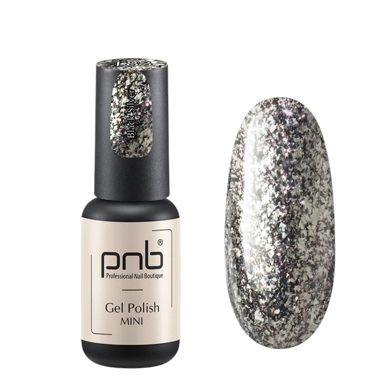 Гель-лак для нігтів PNB Gel Polish 183 Black Silver, 4 ml