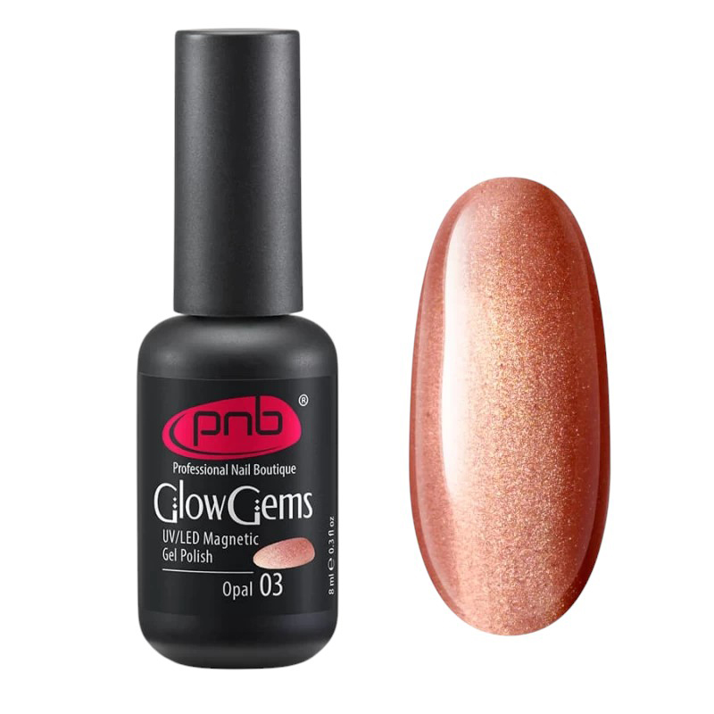 Магнітний гель-лак для нігтів PNB Gel Polish Glow Gems 03 Opal, 8 ml