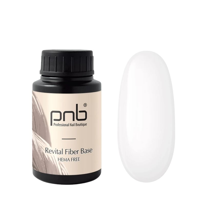 Відновлююча база для нігтів з нейлоновими волокнами PNB Revital Fiber Base HEMA-Free Clear, 30 ml