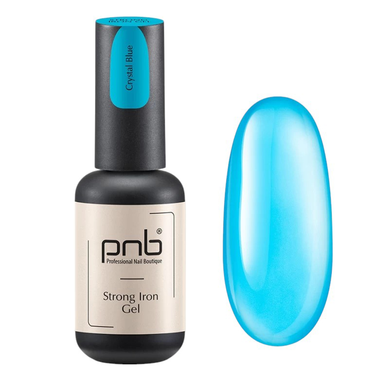 Гель-архітектор для нігтів PNB Strong Iron Gel Crystal Blue, 8 ml