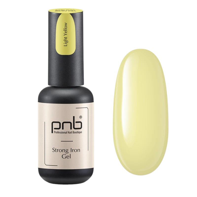 Гель-архітектор для нігтів PNB Strong Iron Gel Light Yellow, 8 ml