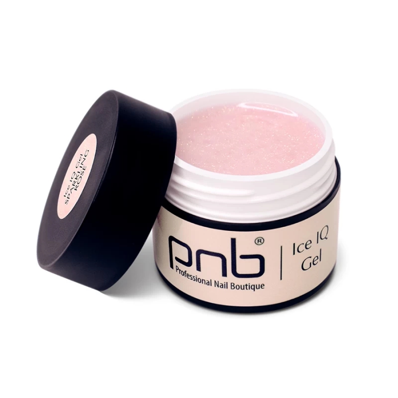 Низькотемпературний молочно-рожевий полігель для нігтів PNB UV/LED Ice IQ Gel Sparkling Rose, 15 ml