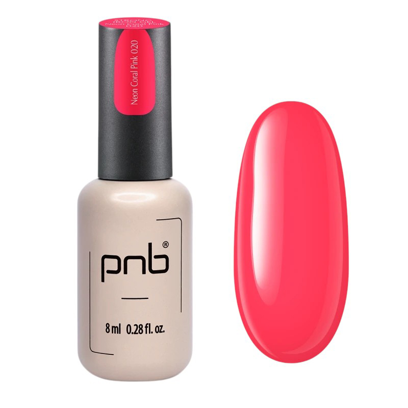 Гель-архітектор для нігтів PNB Strong Iron Gel Neon Coral Pink, 8 ml