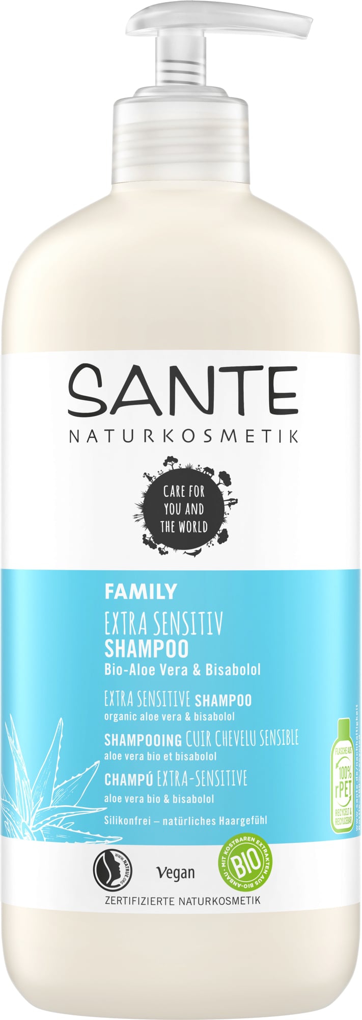Біо-шампунь для чутливої шкіри голови Алое вера і бісаболол Extra Sensitiv Shampoo